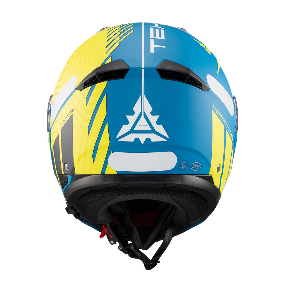 Capacete Texx Escamoteável Kratos Cyber Azul Verde Fosco