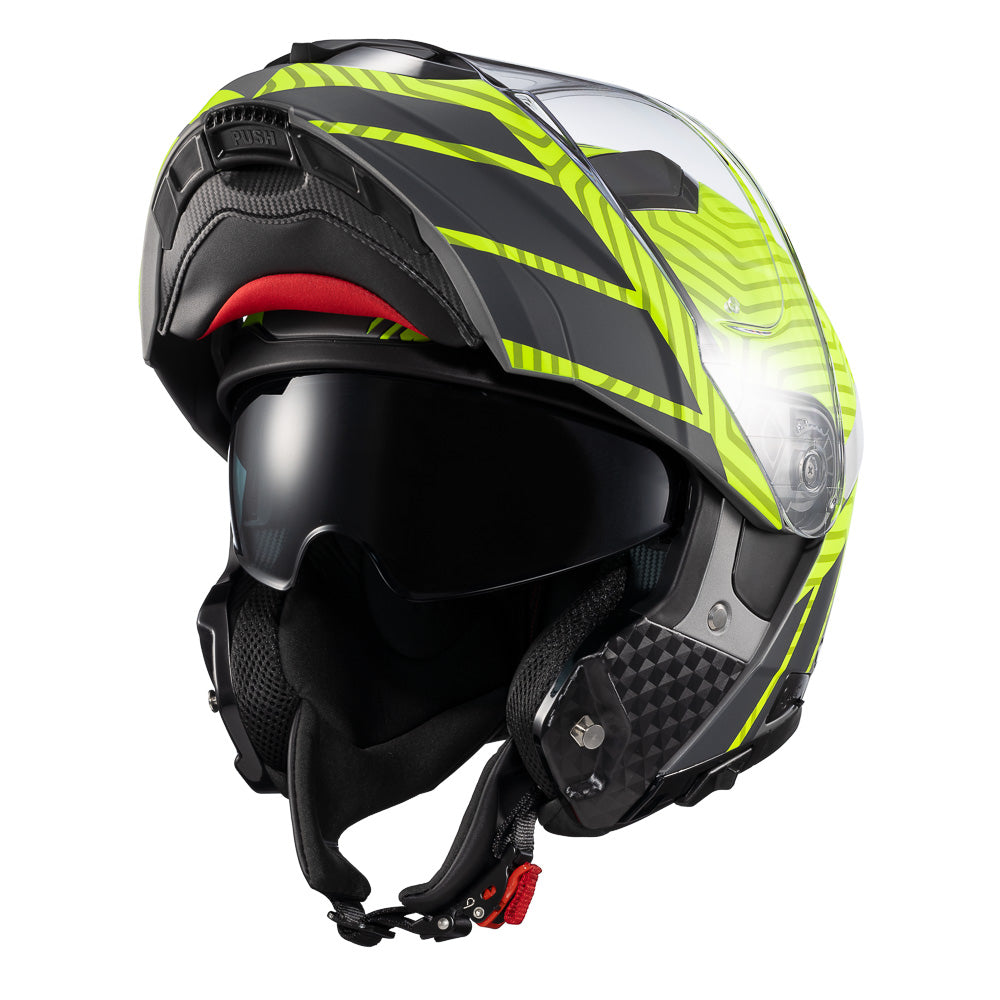 Capacete Texx Escamoteável Kratos Cyber Cinza Verde Fosco